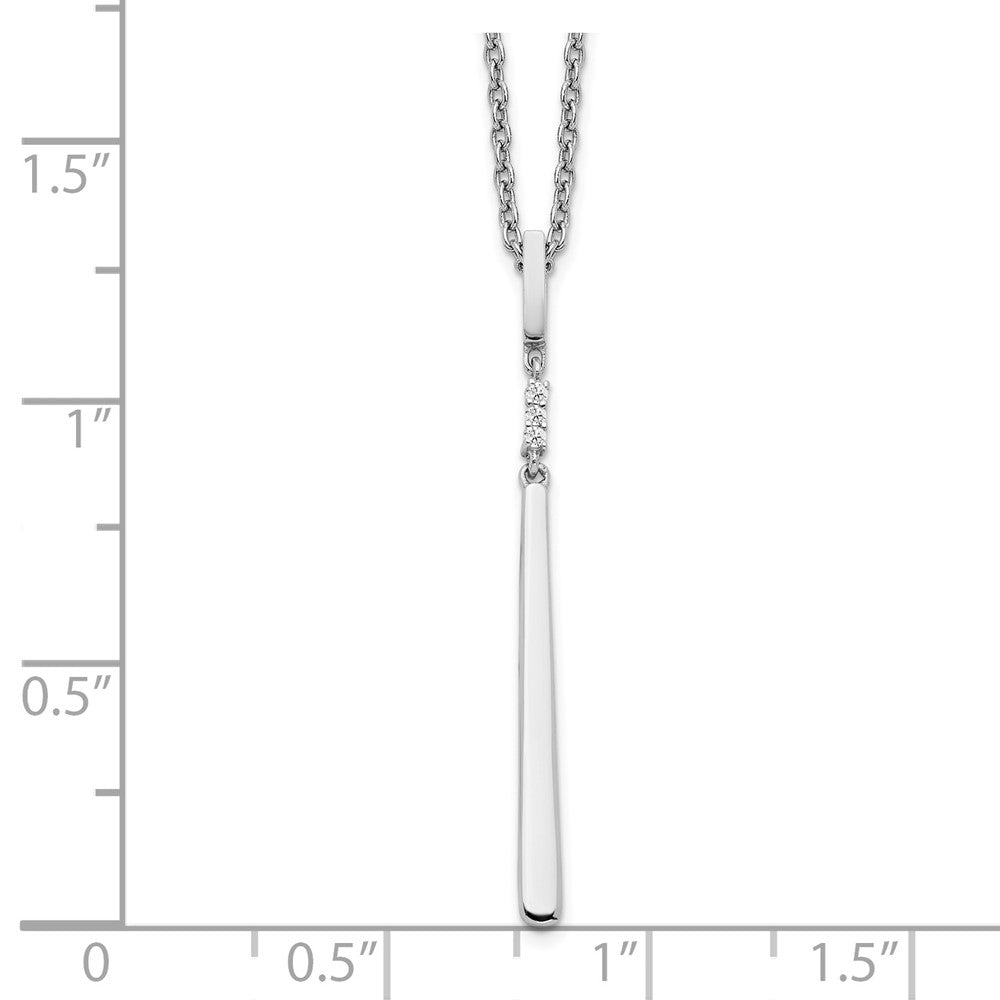 Sterling Silver White Ice Rhodium-Plated 18 Inch Diamond Necklace With 2 Extender