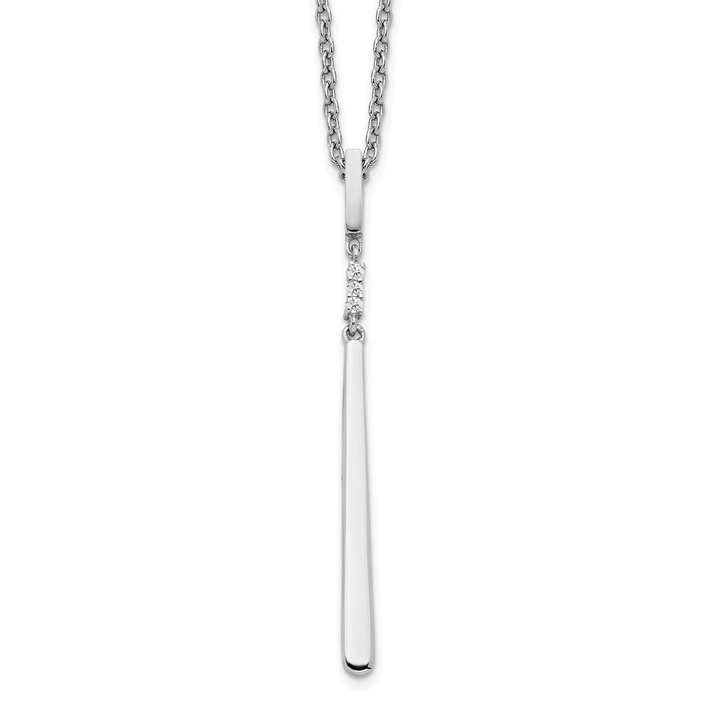 Sterling Silver White Ice Rhodium-Plated 18 Inch Diamond Necklace With 2 Extender