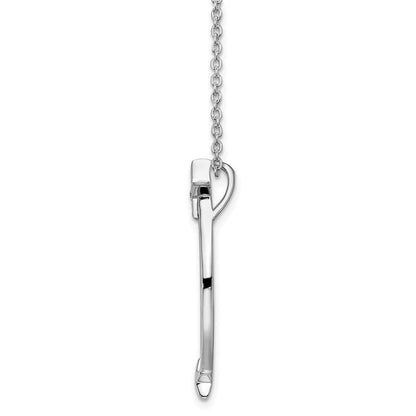 Sterling Silver White Ice Rhodium-Plated 18 Inch Diamond Stars Necklace With 2 Extender