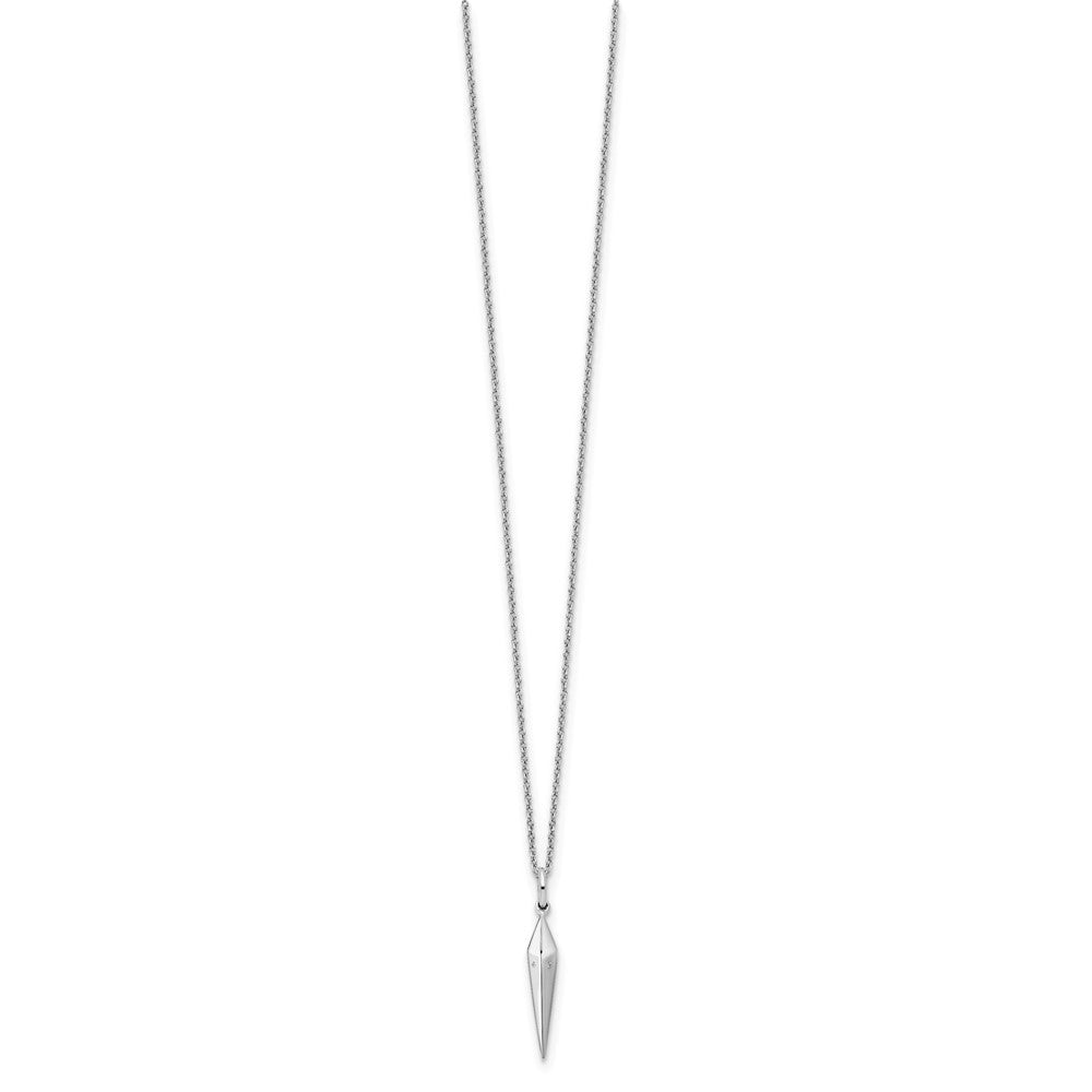 Sterling Silver White Ice Rhodium-Plated 18 Inch Diamond Necklace With 2 Extender