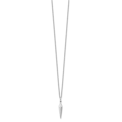Sterling Silver White Ice Rhodium-Plated 18 Inch Diamond Necklace With 2 Extender