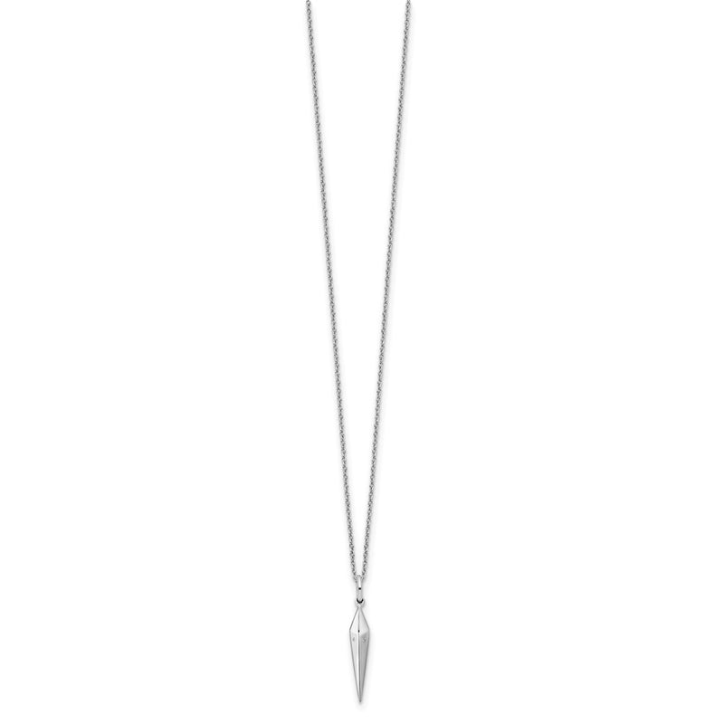 Sterling Silver White Ice Rhodium-Plated 18 Inch Diamond Necklace With 2 Extender