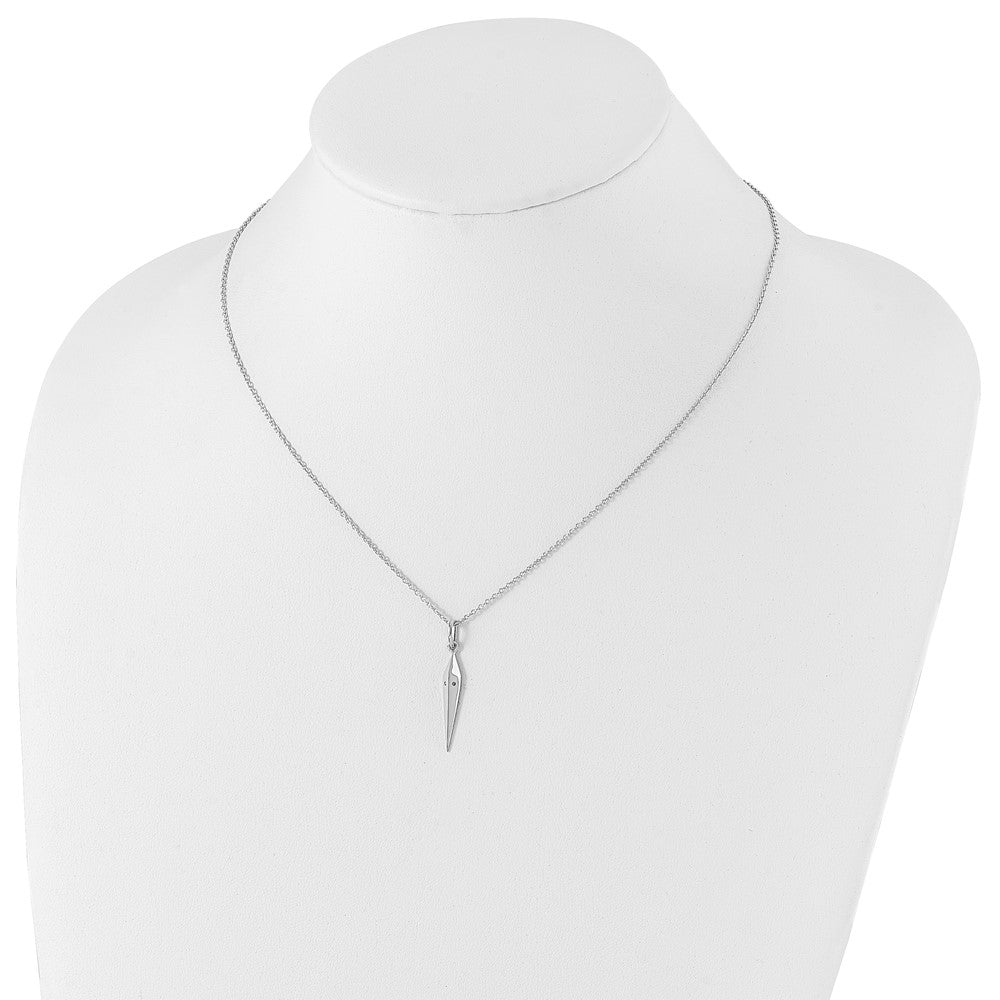 Sterling Silver White Ice Rhodium-Plated 18 Inch Diamond Necklace With 2 Extender