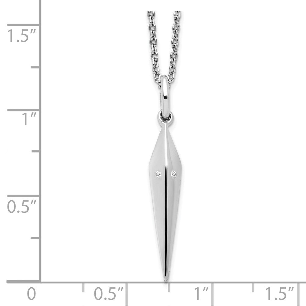 Sterling Silver White Ice Rhodium-Plated 18 Inch Diamond Necklace With 2 Extender