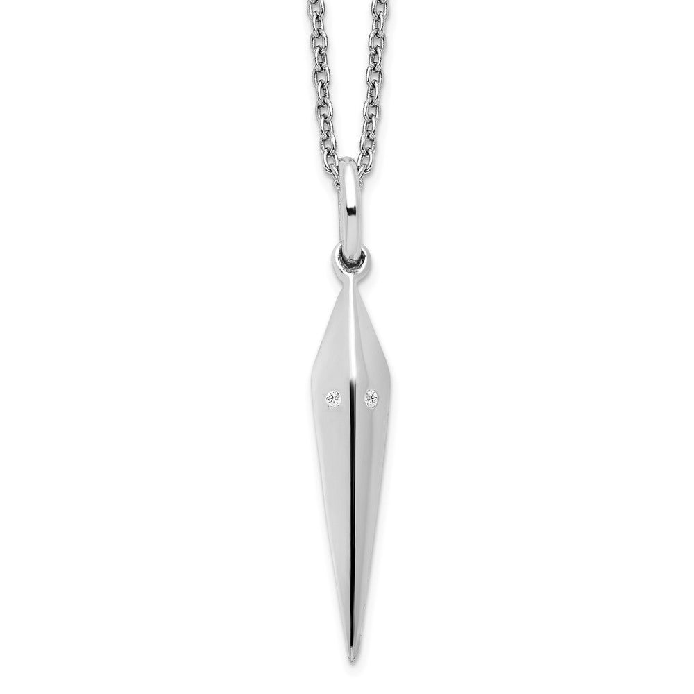 Sterling Silver White Ice Rhodium-Plated 18 Inch Diamond Necklace With 2 Extender