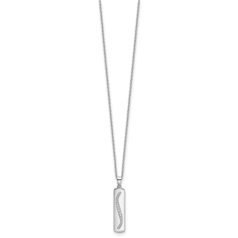 Sterling Silver White Ice Rhodium-Plated 18 Inch Diamond Necklace With 2 Extender