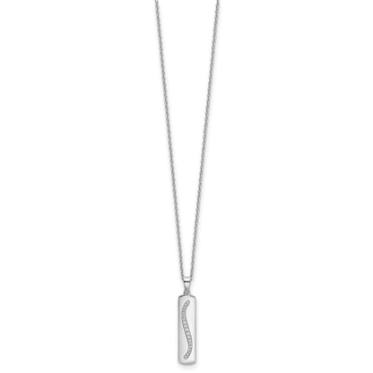 Sterling Silver White Ice Rhodium-Plated 18 Inch Diamond Necklace With 2 Extender