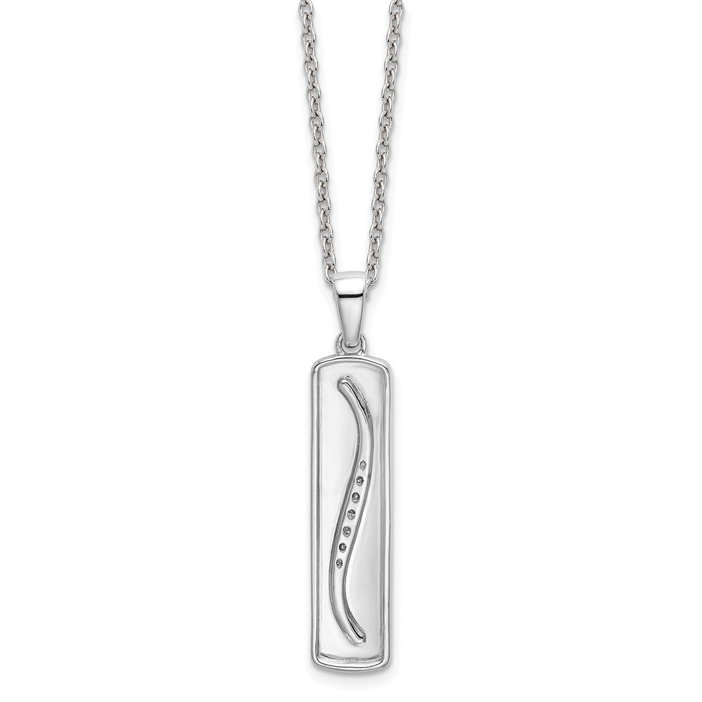 Sterling Silver White Ice Rhodium-Plated 18 Inch Diamond Necklace With 2 Extender