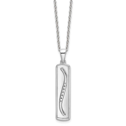 Sterling Silver White Ice Rhodium-Plated 18 Inch Diamond Necklace With 2 Extender