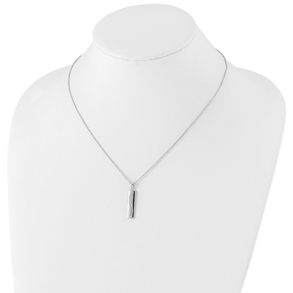 Sterling Silver White Ice Rhodium-Plated 18 Inch Diamond Necklace With 2 Extender