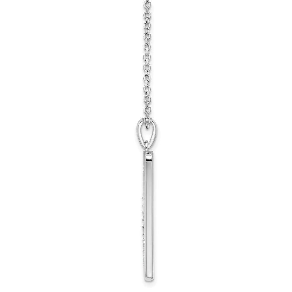 Sterling Silver White Ice Rhodium-Plated 18 Inch Diamond Necklace With 2 Extender