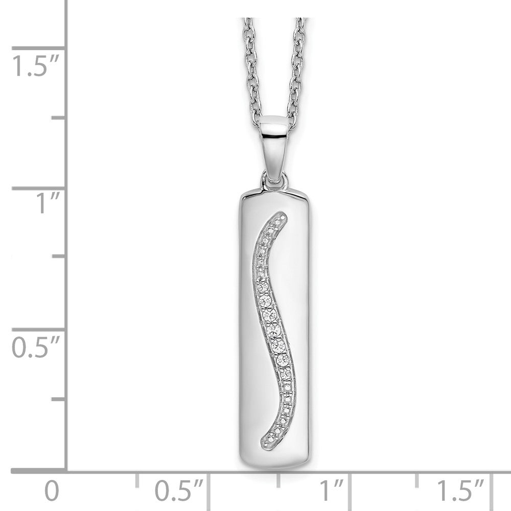 Sterling Silver White Ice Rhodium-Plated 18 Inch Diamond Necklace With 2 Extender