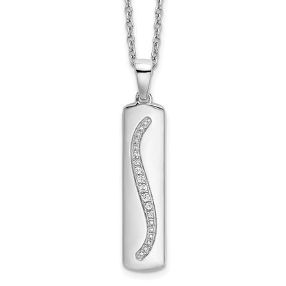 Sterling Silver White Ice Rhodium-Plated 18 Inch Diamond Necklace With 2 Extender