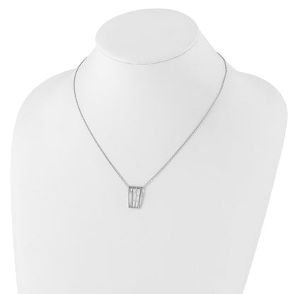 Sterling Silver White Ice Rhodium-Plated 18 Inch Diamond Necklace With 2 Extender