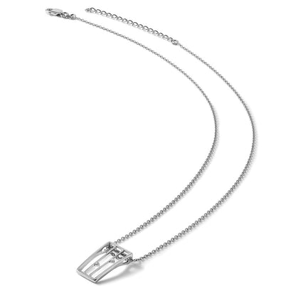 Sterling Silver White Ice Rhodium-Plated 18 Inch Diamond Necklace With 2 Extender