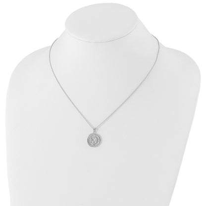 Sterling Silver White Ice Rhodium-Plated 18 Inch Diamond Letter X Initial Necklace With 2 Extender
