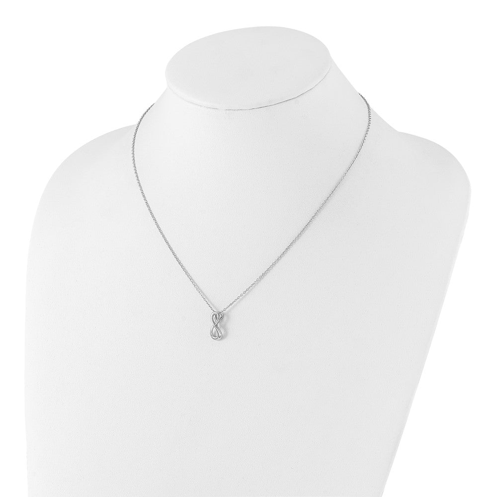 Sterling Silver White Ice Rhodium-Plated Diamond Infinity Symbol Necklace