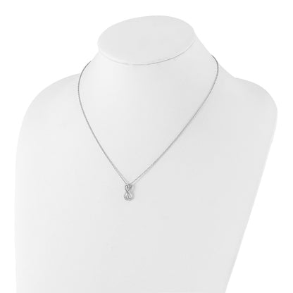 Sterling Silver White Ice Rhodium-Plated Diamond Infinity Symbol Necklace
