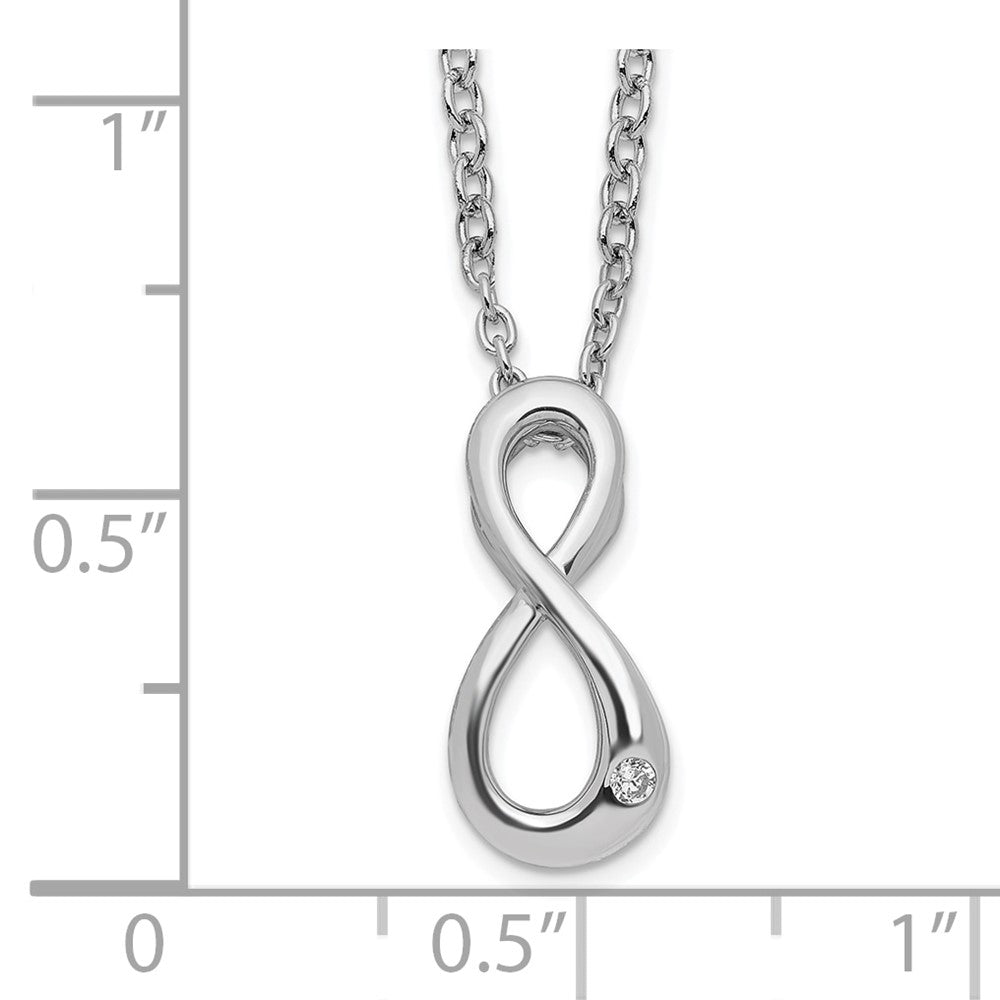 Sterling Silver White Ice Rhodium-Plated Diamond Infinity Symbol Necklace