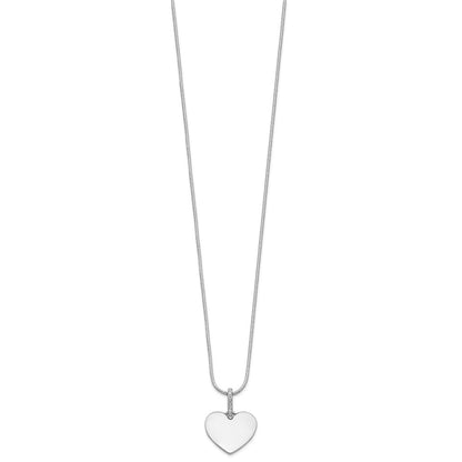 Sterling Silver White Ice Rhodium-Plated Diamond Heart Necklace
