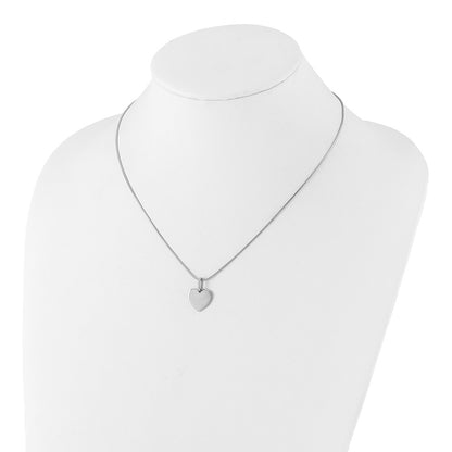 Sterling Silver White Ice Rhodium-Plated Diamond Heart Necklace