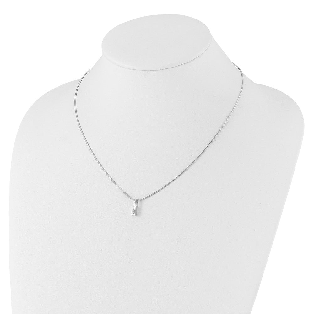 White Ice Sterling Silver Rhodium Plated .10ct. Dia. w/2IN Ext Necklace