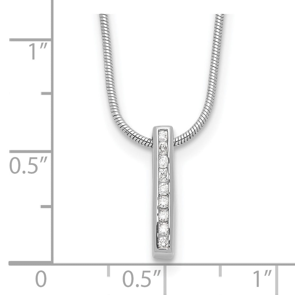 White Ice Sterling Silver Rhodium Plated .10ct. Dia. w/2IN Ext Necklace