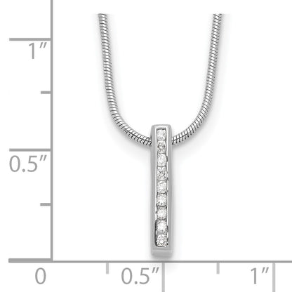 White Ice Sterling Silver Rhodium Plated .10ct. Dia. w/2IN Ext Necklace