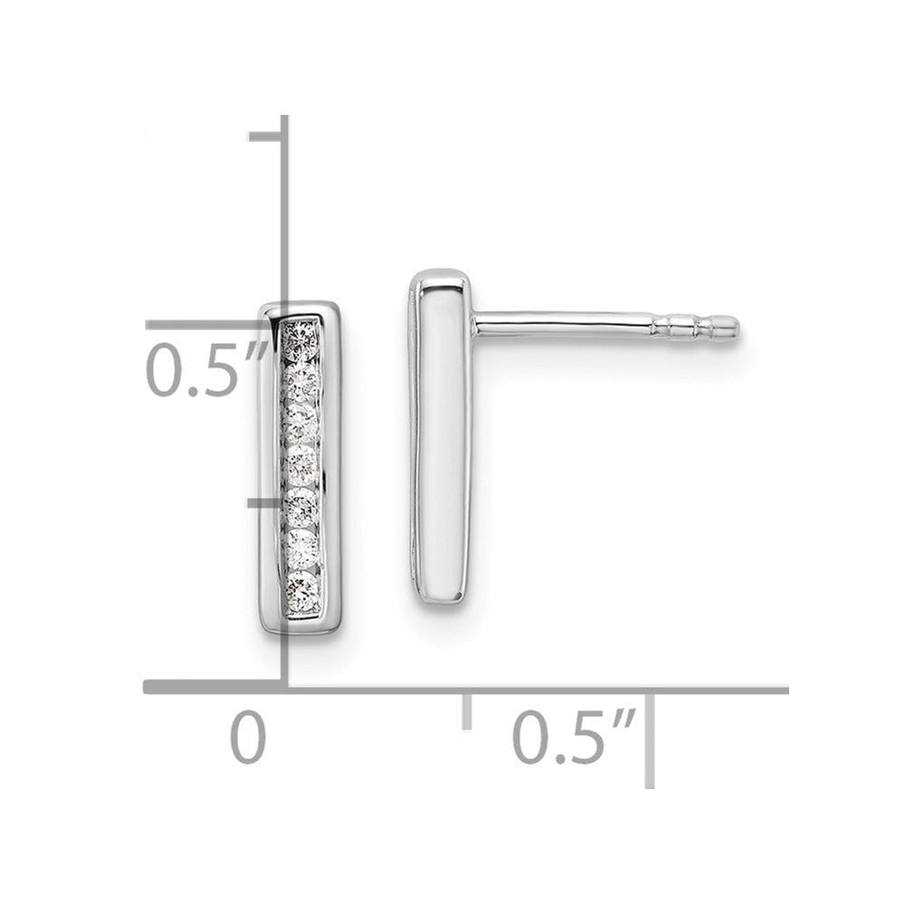 Sterling Silver Rhodium Plated White Ice .15ct Diamond Earrings