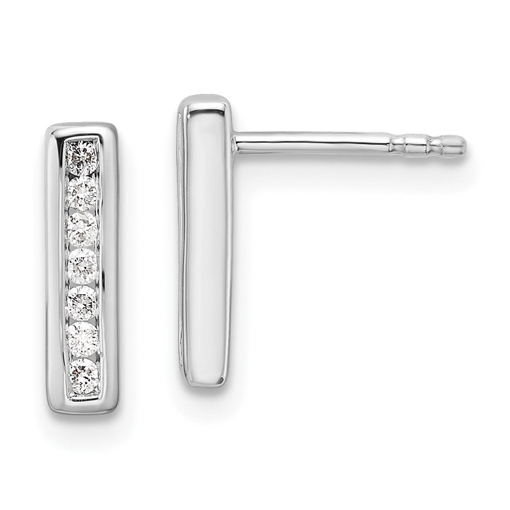 Sterling Silver Rhodium Plated White Ice .15ct Diamond Earrings
