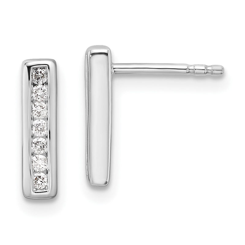 Sterling Silver Rhodium Plated White Ice .15ct Diamond Earrings
