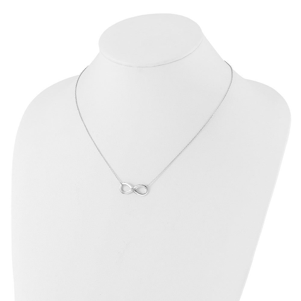 White Ice Sterling Silver Rhodium Plated .02ct. Diamond Infinity Necklace