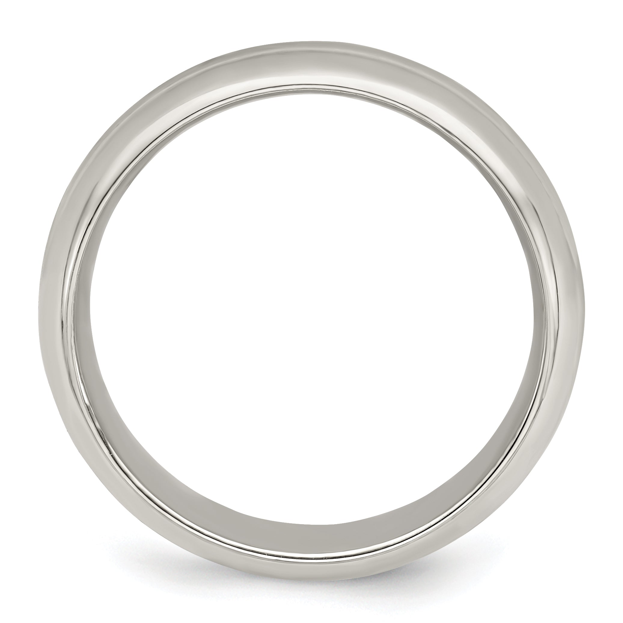 Sterling Silver 6mm Polished Domed Grooved Fancy Band Size 13.5 (Size 13.5 Only)