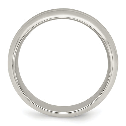 Sterling Silver 6mm Polished Domed Grooved Fancy Band Size 13.5 (Size 13.5 Only)