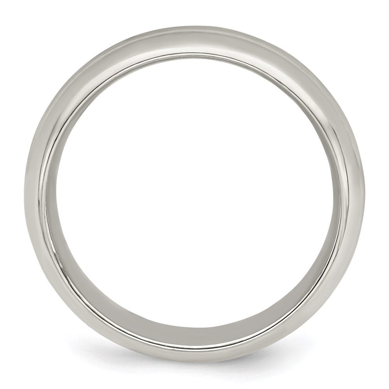 Sterling Silver 6mm Polished Domed Grooved Fancy Band Size 13.5 (Size 13.5 Only)