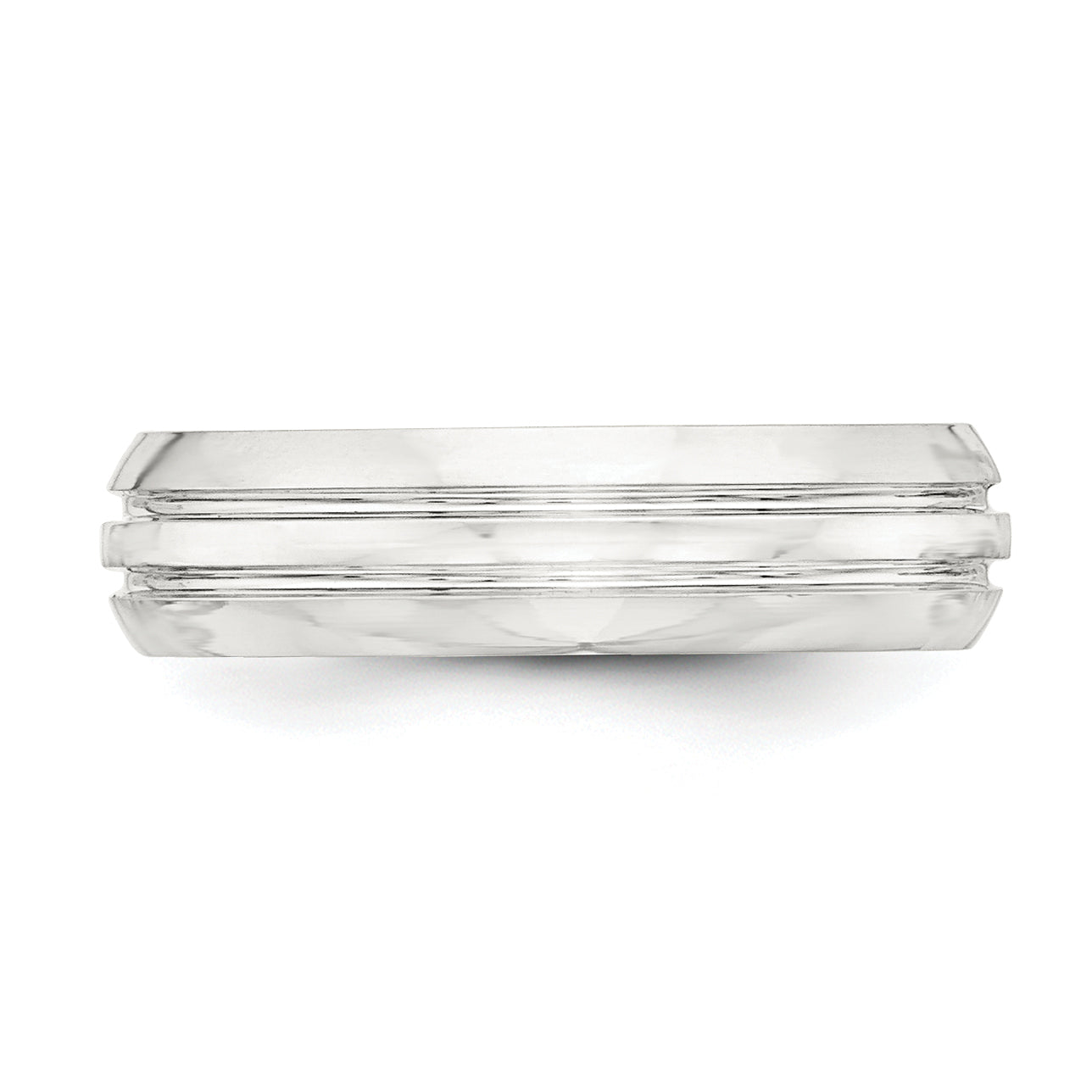 Sterling Silver 6mm Polished Domed Grooved Fancy Band Size 13.5 (Size 13.5 Only)