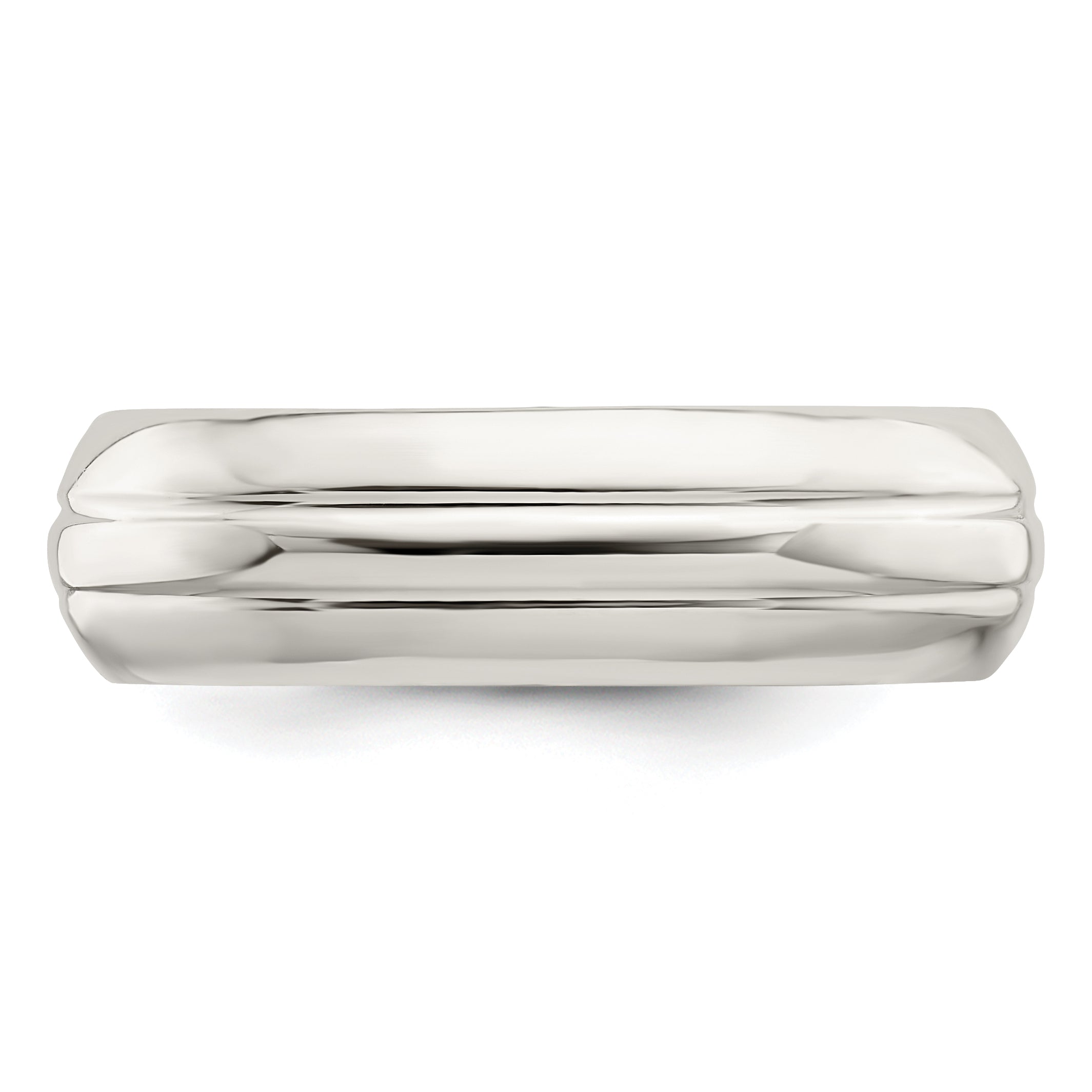 Sterling Silver 6mm Polished Domed Grooved Fancy Band Size 13.5 (Size 13.5 Only)
