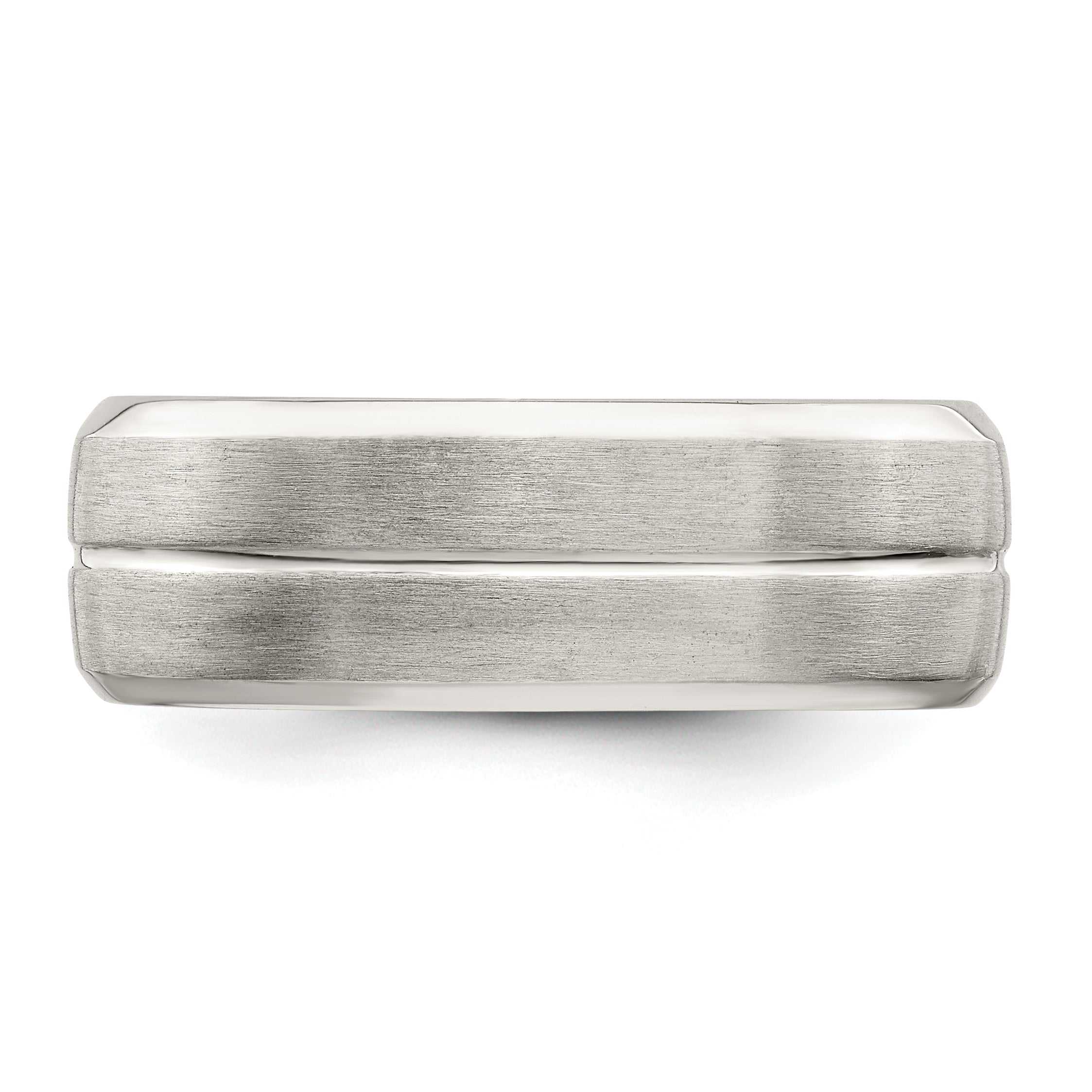 Sterling Silver 7mm Brushed Domed Grooved Fancy Band