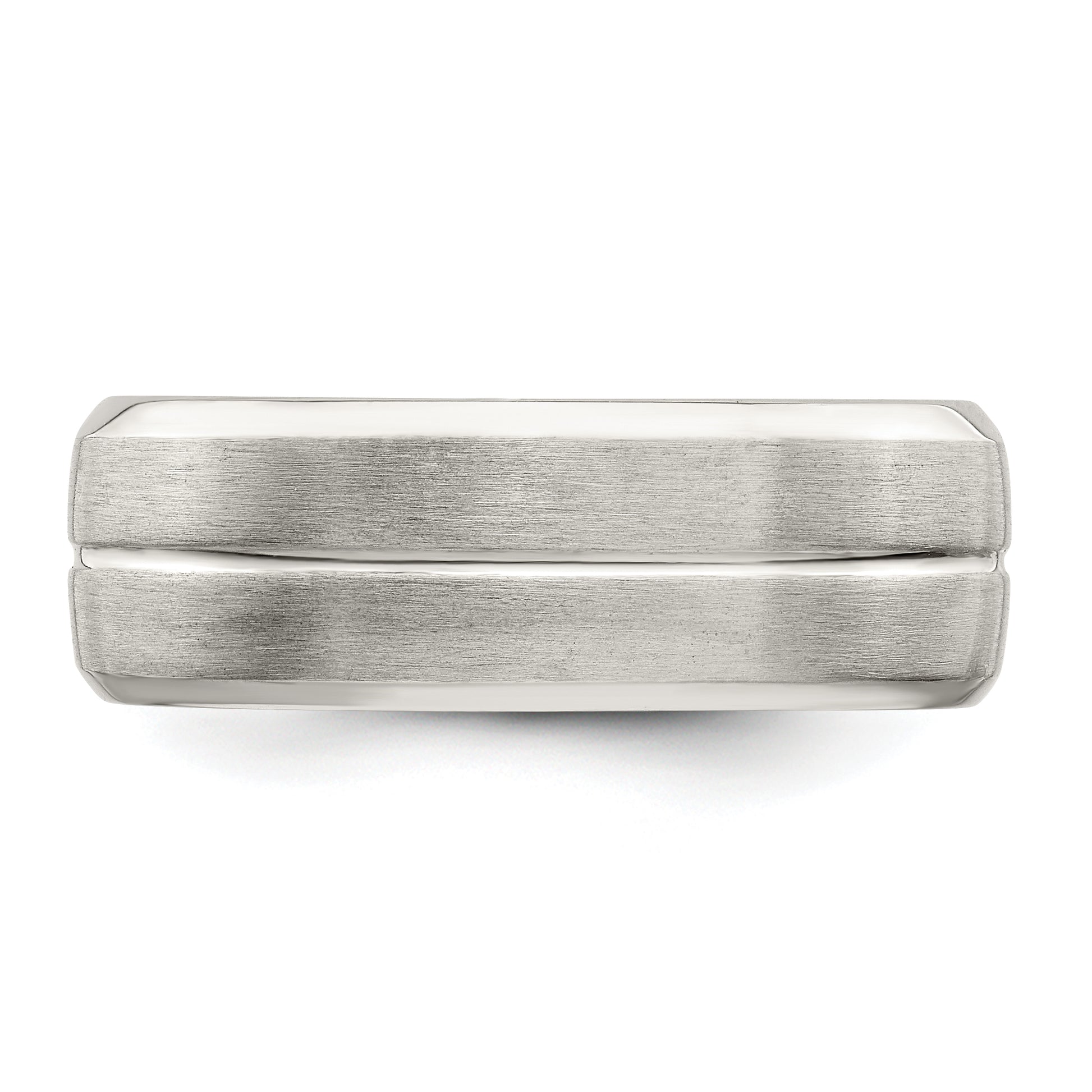 Sterling Silver 7mm Brushed Domed Grooved Fancy Band