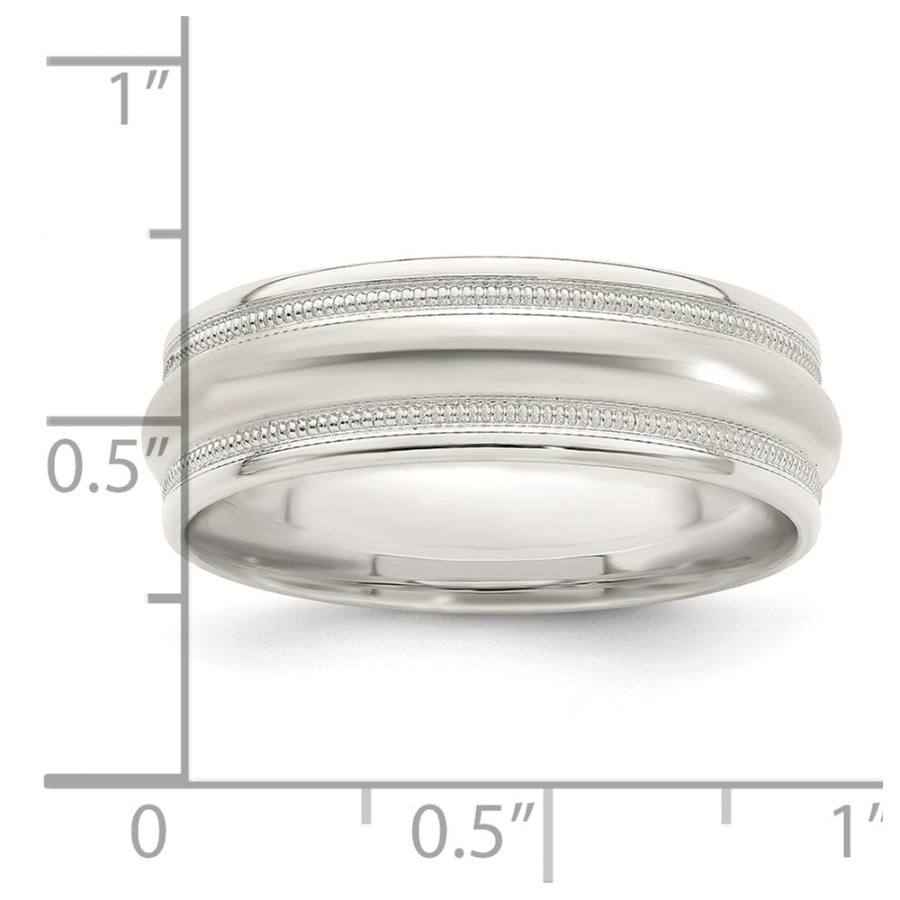 Sterling Silver 7mm Polished Fancy Band