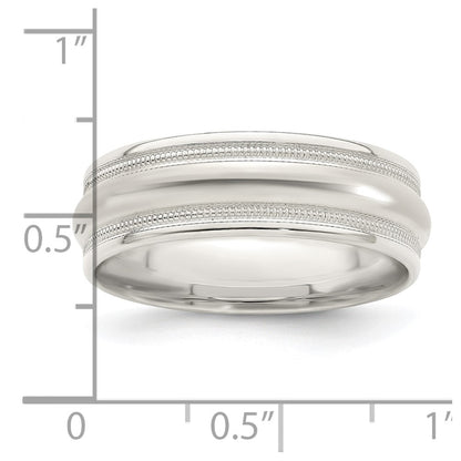 Sterling Silver 7mm Polished Fancy Band