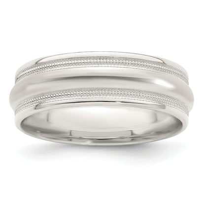 Sterling Silver 7mm Polished Fancy Band