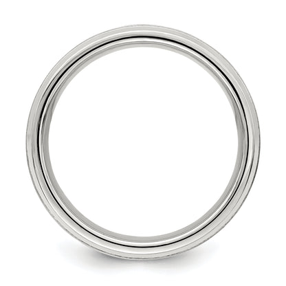 Sterling Silver Ss 6mm Brushed Fancy Band Size 6.5