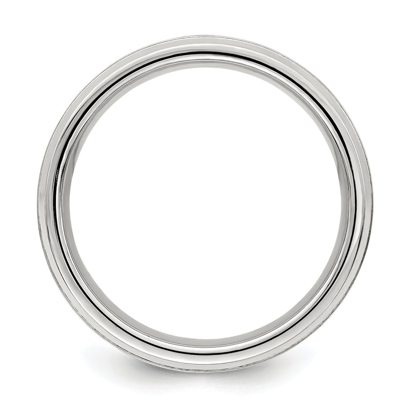 Sterling Silver Ss 6mm Brushed Fancy Band Size 6.5