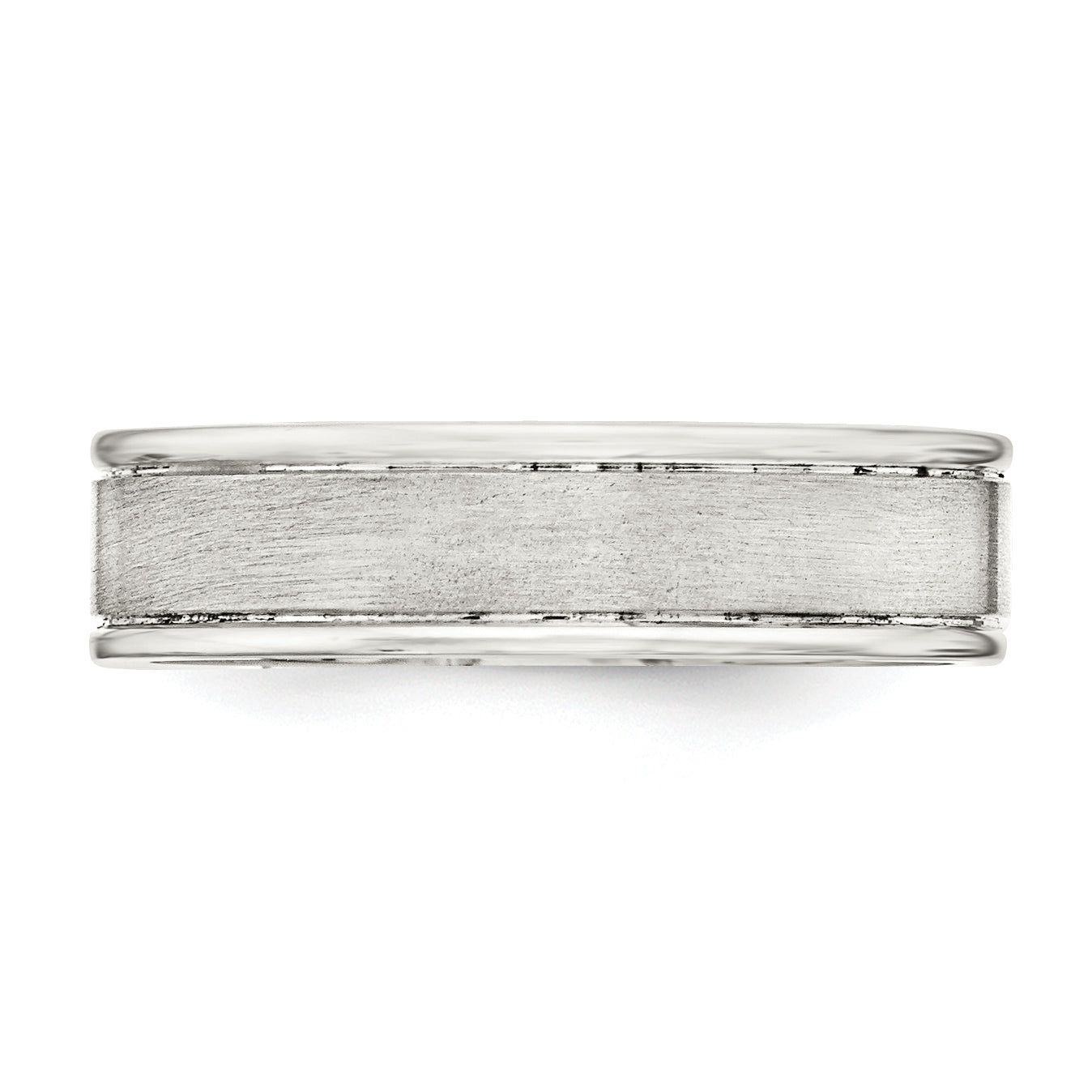 Sterling Silver Ss 6mm Brushed Fancy Band Size 6.5