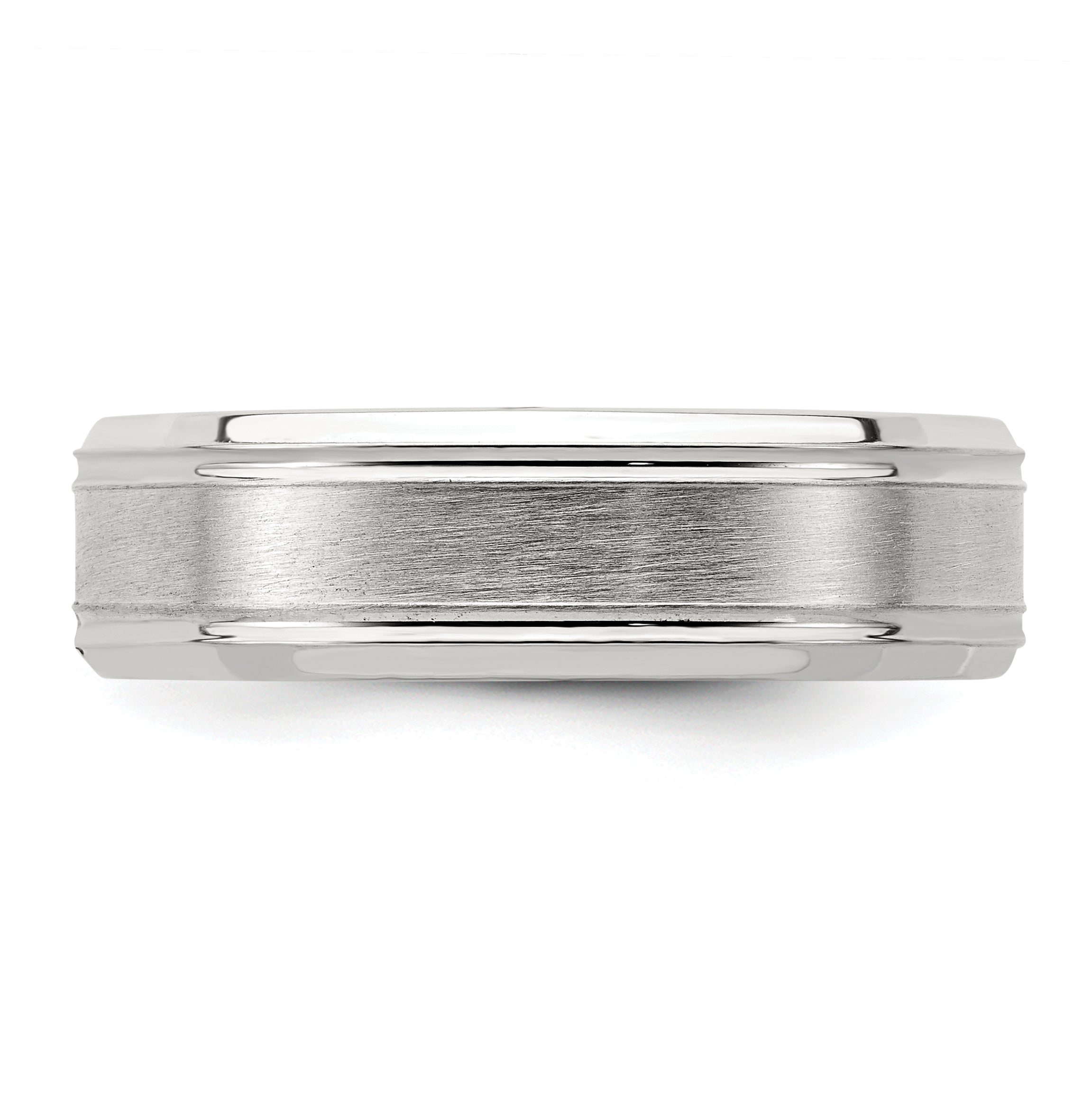 Sterling Silver Ss 6mm Brushed Fancy Band Size 6.5