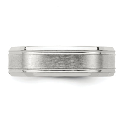 Sterling Silver Ss 6mm Brushed Fancy Band Size 6.5