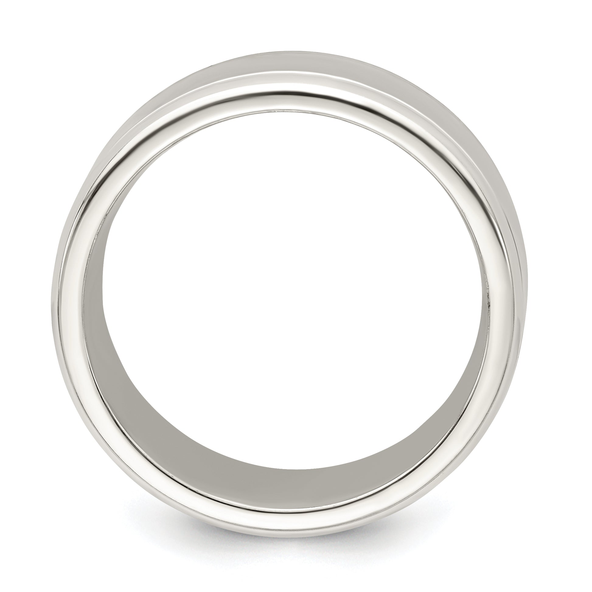 Sterling Silver 6mm Polished Flat Beveled Edge Fancy Band
