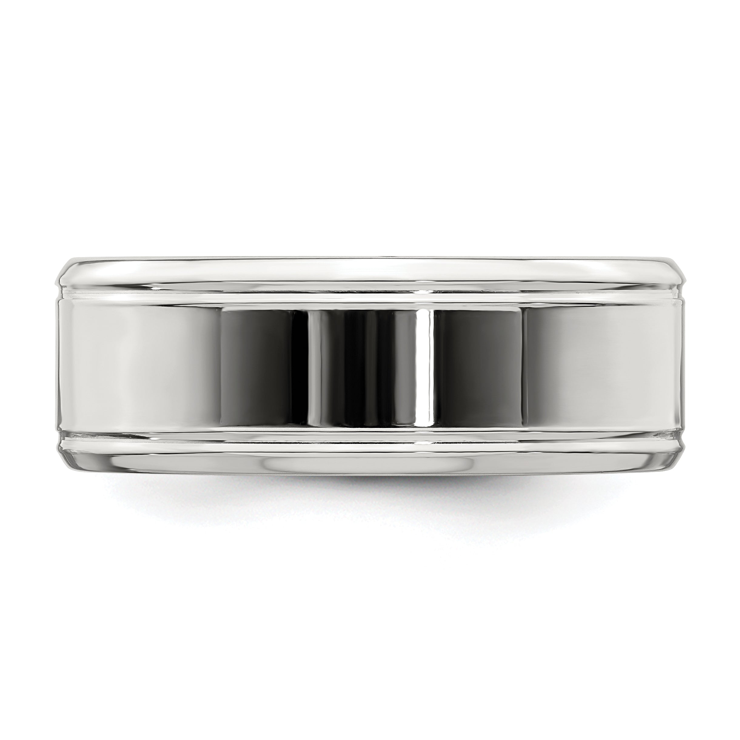 Sterling Silver 6mm Polished Flat Beveled Edge Fancy Band