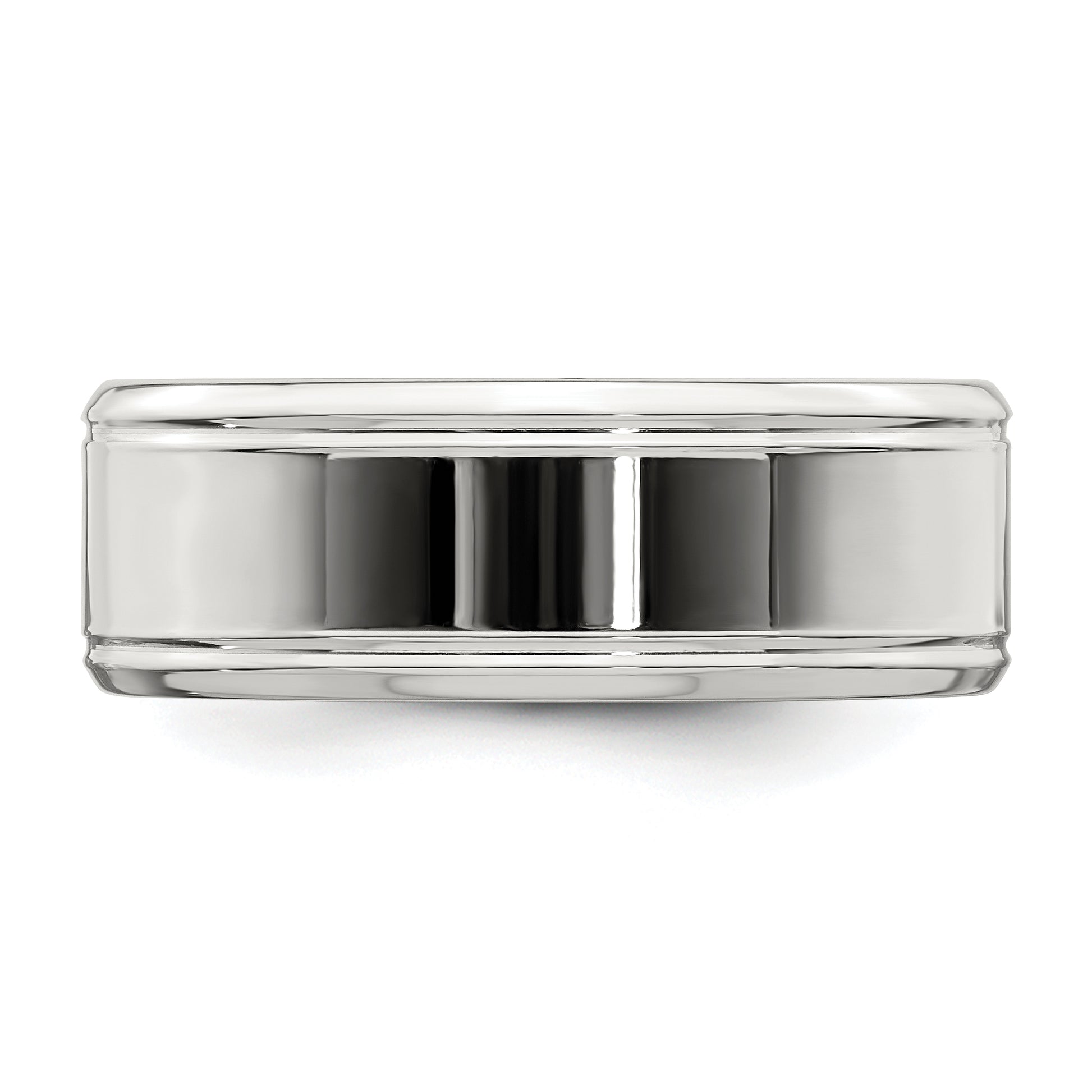 Sterling Silver 6mm Polished Flat Beveled Edge Fancy Band